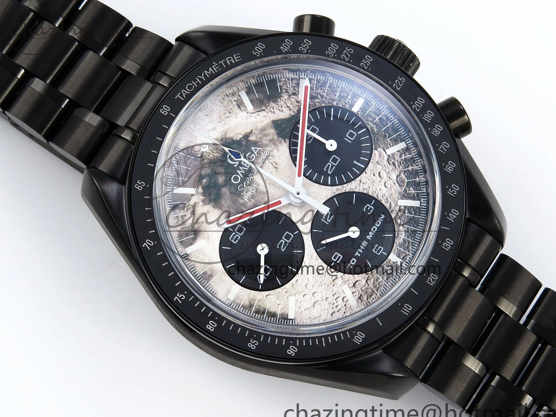 0413 Speedmaster Black Benom PVD Moon RMF Best Edition on PVD Bracelet Lemania HW WrinkleFree 7727